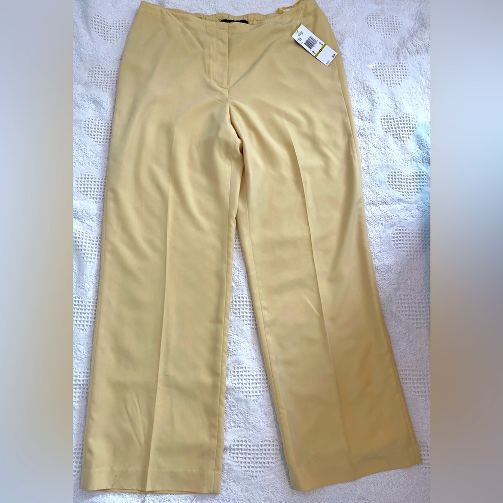 Kasper Yellow Wide Leg Pants